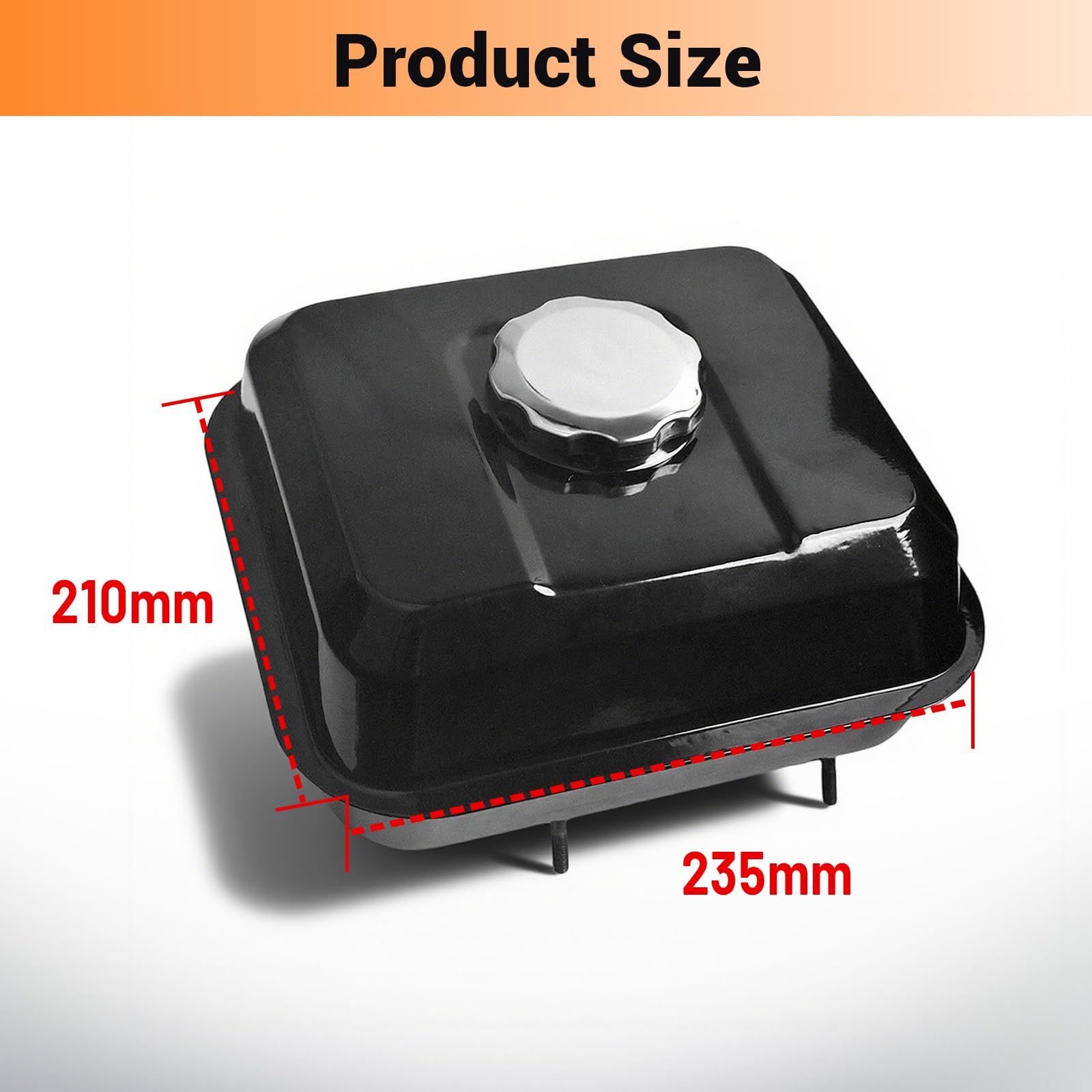 Serbatoio carburante per motore Honda GX160 5.5HP GX200 6.5HP GX140 con tappo serbatoio carburante filtro a gas sostituisce 17510-ZE1-020ZA Nero
