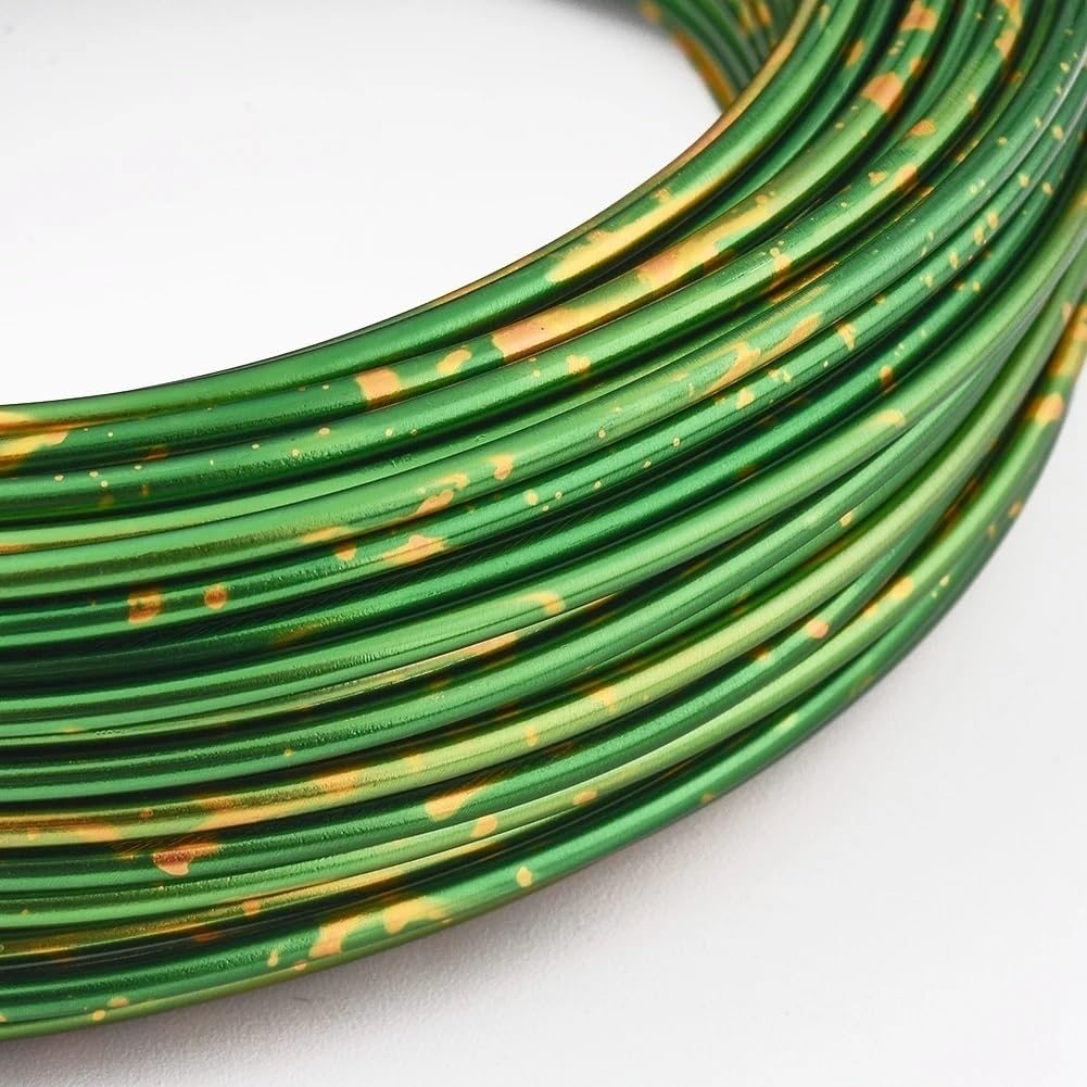 Druty rzemieślnicze z aluminium, Drut aluminiowy 1,5/2/2,5 mm Czarne zielone złoto rolka Półprodukty do biżuterii dla DIY Bransoletki Naszyjniki Kwiatowe(Green Mix Gold,1.5mm)