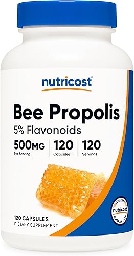 Nutricost Suplemento de propóleo de abeja con 5% de flavonoides (500 mg 120 cápsulas)