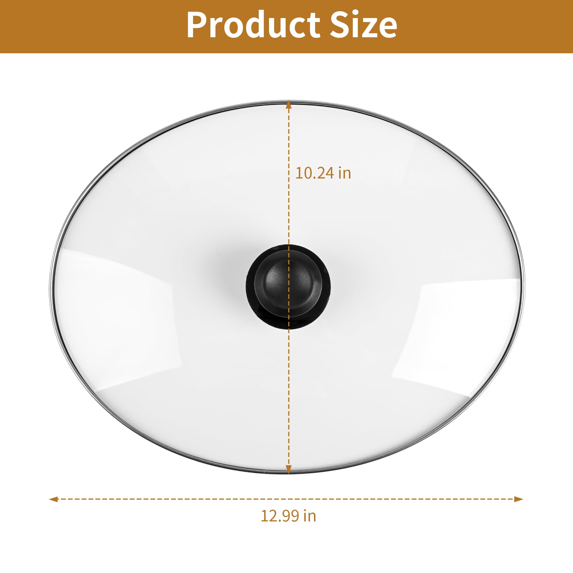 Crock Pot Lid Replacement - Glass Lid for 7qt Slow Cooker -2