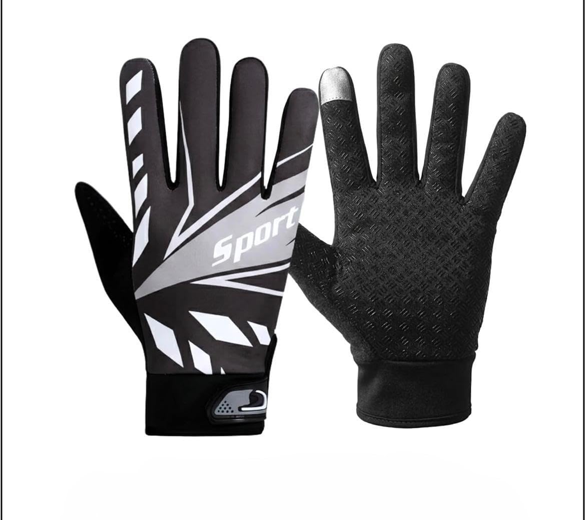 Neptune Sports Silicon Dotted Tennis Cricket Batting Gloves with Strechable Fabric & Touchscreen-Compatible -Recommended for Soft Ball (Cobra, Men's) (Black)-image-25