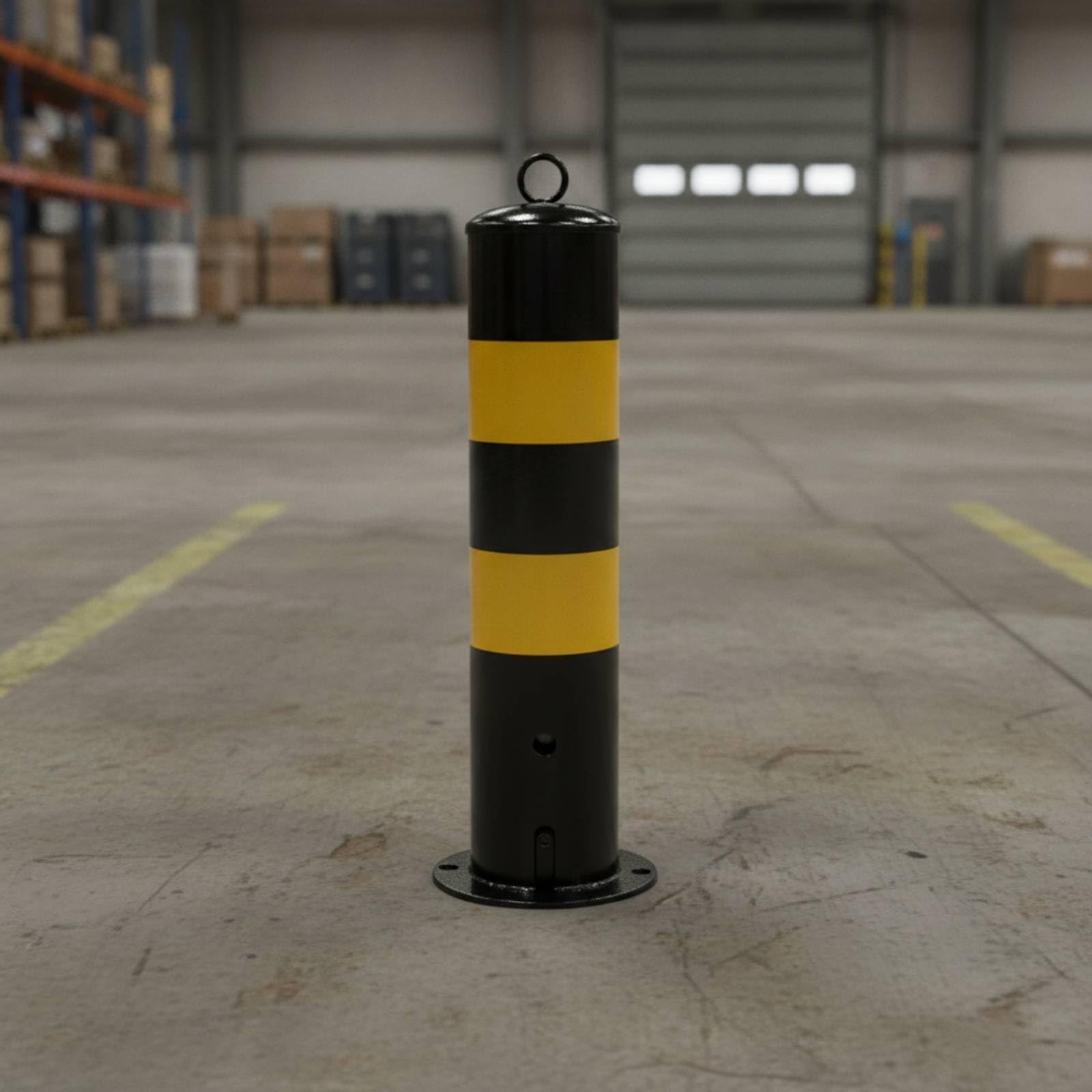 Borne Sécurité Autoportante Sécurisé, Modèle Fixe Renforcé, Acier, Hauteur 50 Cm, Épaisseur 0,8 Mm, avec Vis, 50 Cm