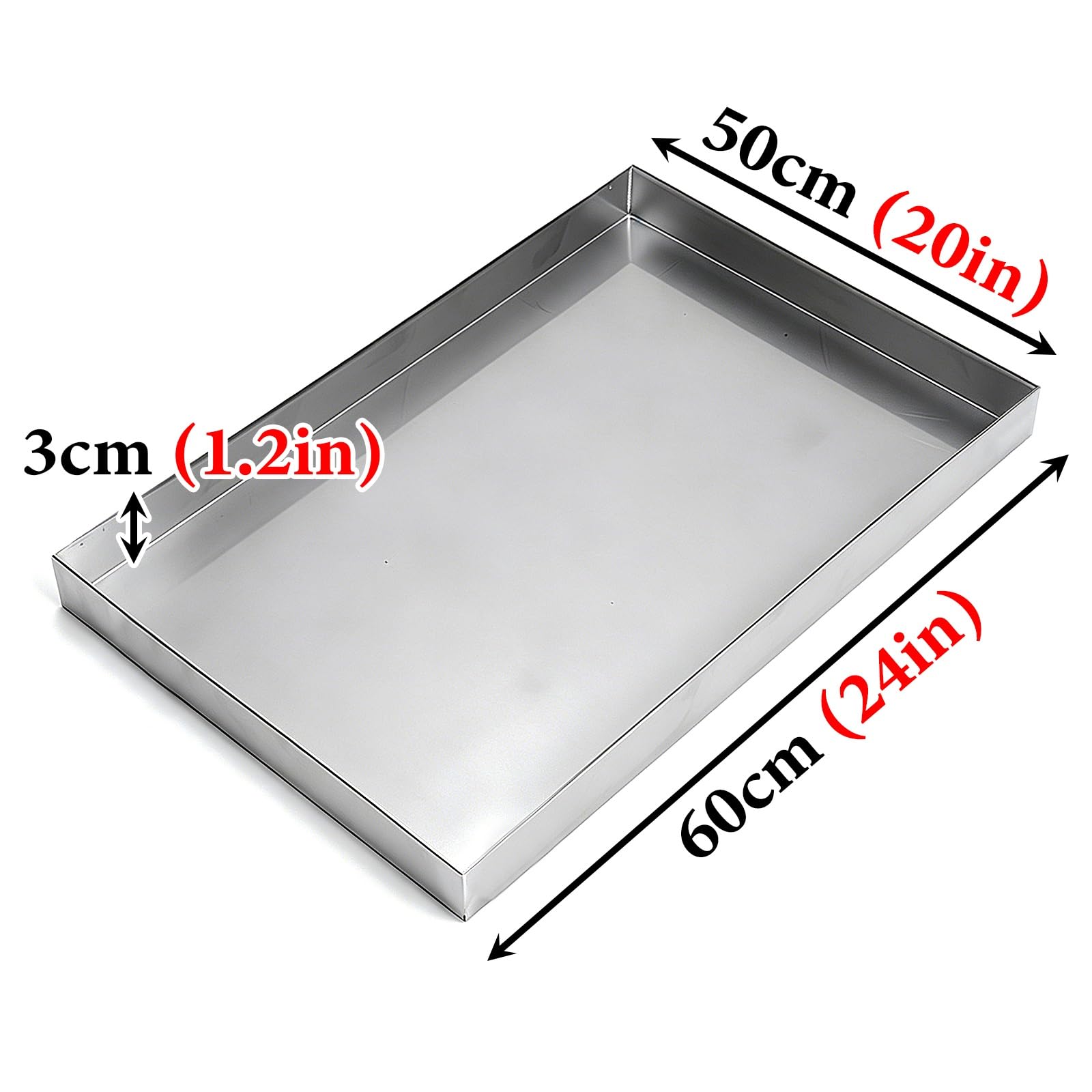 Bandeja Aire Acondicionado Universal Acero Inoxidable 304 a Prueba de Fugas | Manguera de Drenaje de 200 cm y 2 Abrazaderas, Bandeja Condensacion Sistemas Split para Interiores Exteriores(24x20x1.2in)