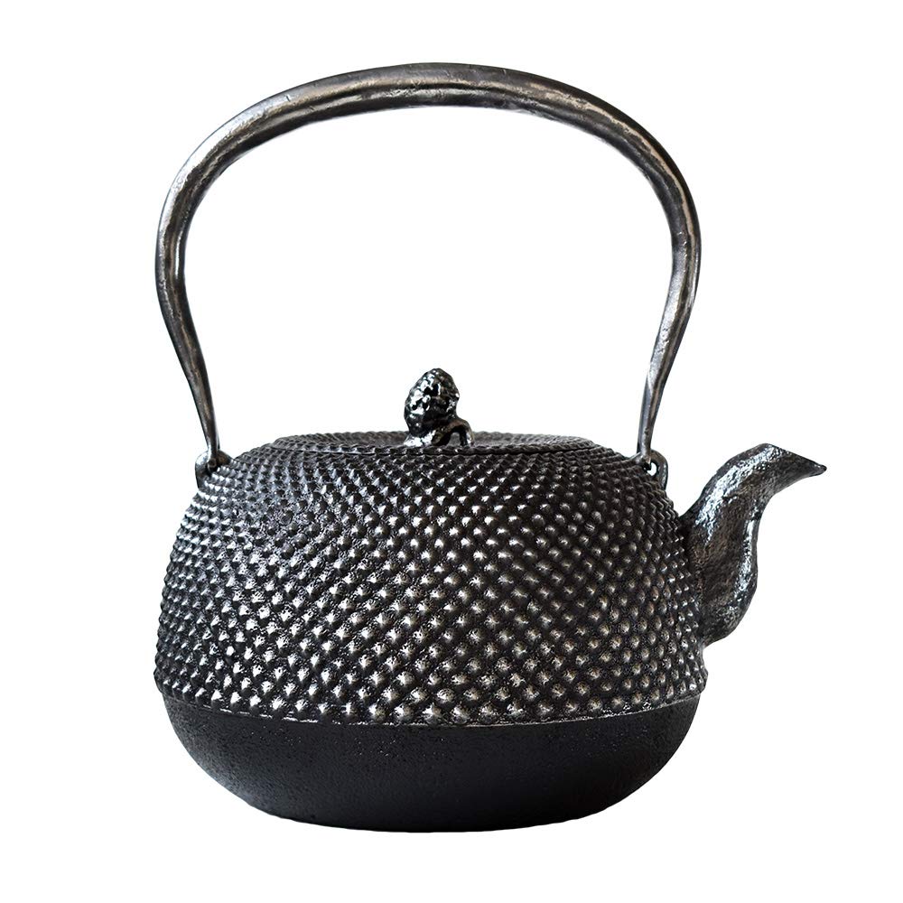 ☆未使用☆ 砂鉄 丸南部アラレ鉄瓶 成龍堂鋳造所 及川齋峰 作 齊峰