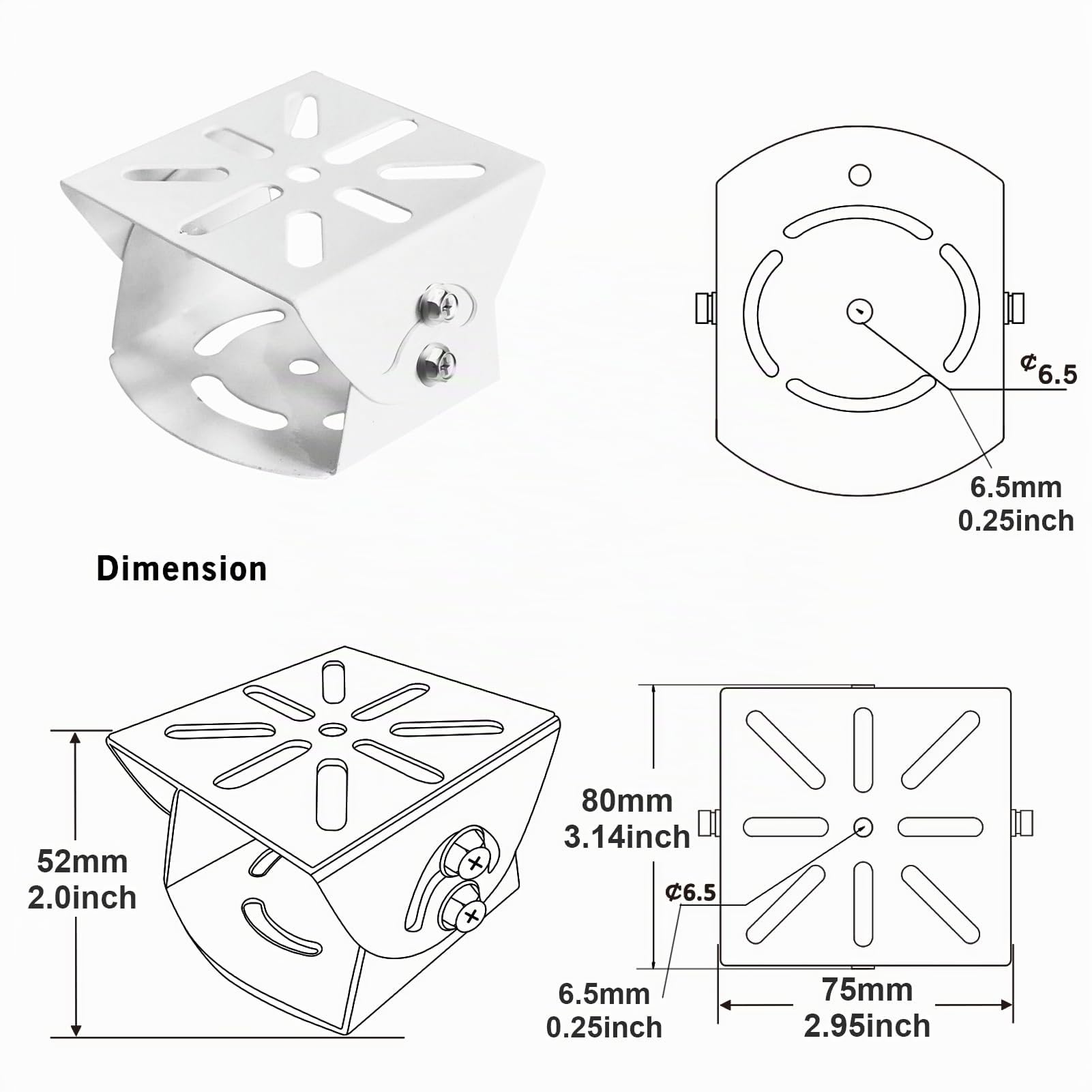 WiTi Supporto a doppia staffa per braccio da 40 cm per telecamere, Lungo palo Con 2 staffe per sistema di videosorveglianza CCTV, soluzione per progetti e CASA per USO Interno Ed Esterno