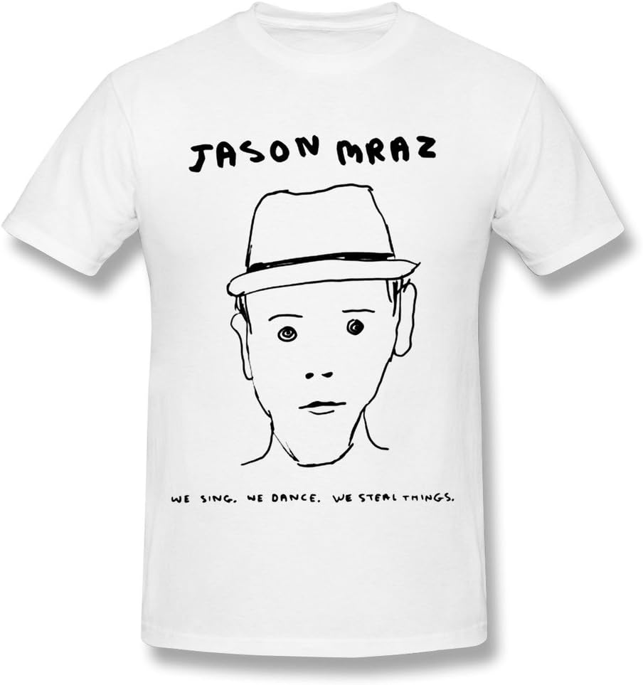 SIANDA Men's Jason Mraz We Sing We Dance We Steal Things I'm Yours T-Shirts White