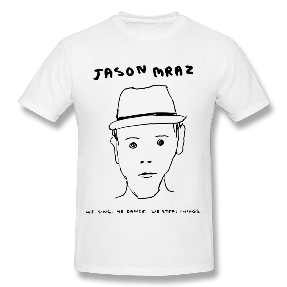 SIANDA Men's Jason Mraz We Sing We Dance We Steal Things I'm Yours T-Shirts White