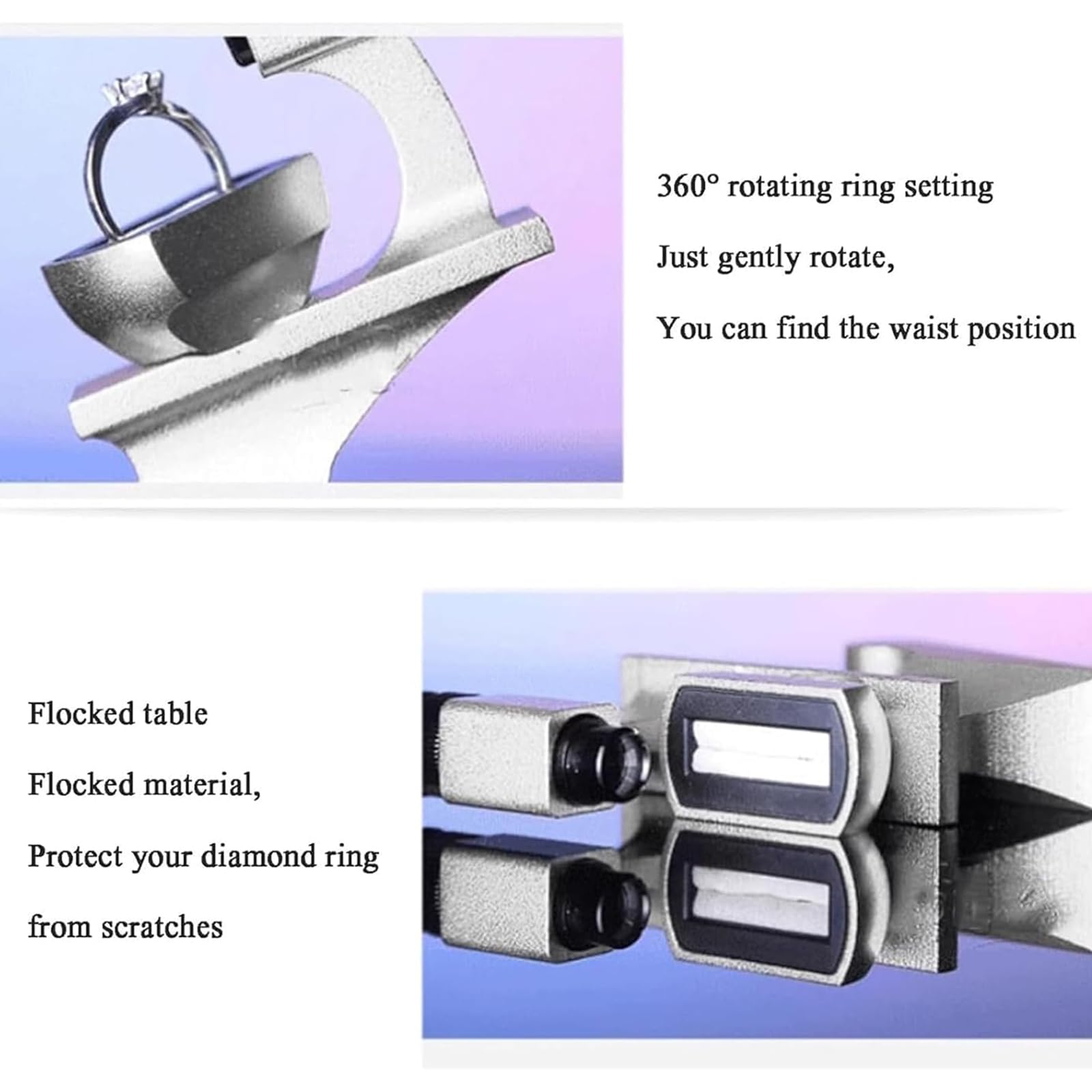 10X Visualizzatore Di Cinture Di Diamanti, Visualizzatore Compatto Per Iscrizioni Laser Di Diamanti Con Combinazione Di 3 Lenti, Messa a Fuoco Regolabile E Supporto Per Anello Rotante a 360°, L