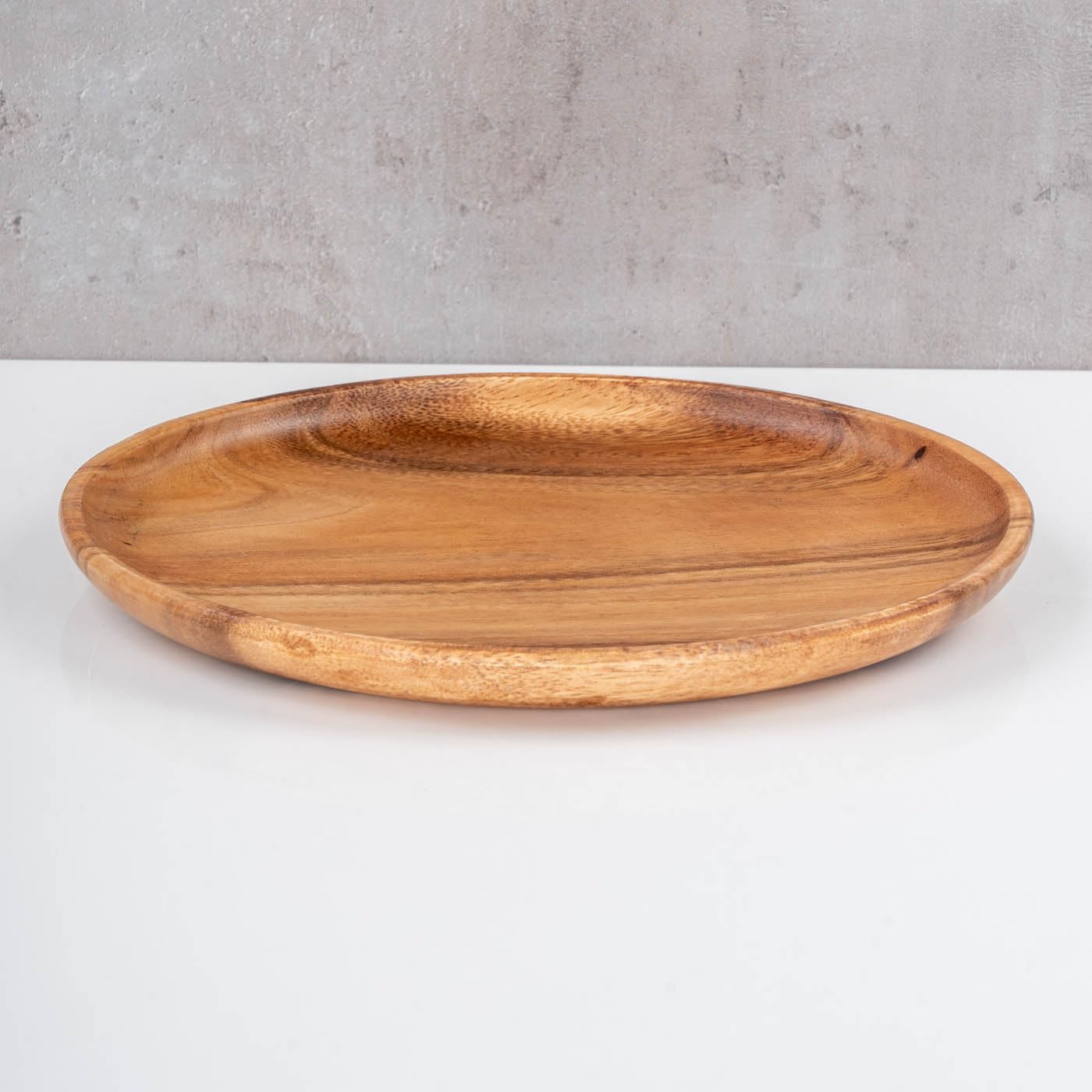 levandeo Lot de 4 assiettes rondes en bois d'acacia - Diamètre : 30 cm - Assiettes décoratives en bois d'acacia - Fabriquées à la main - Décoration de table unique
