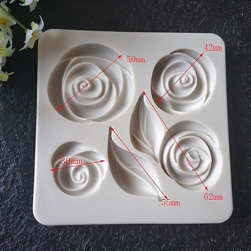 Miniatura 5 de Molde de silicona para hojas de rosa, moldes para fondant, herramientas de decoración de pasteles, herramientas de decoración de tartas, moldes de