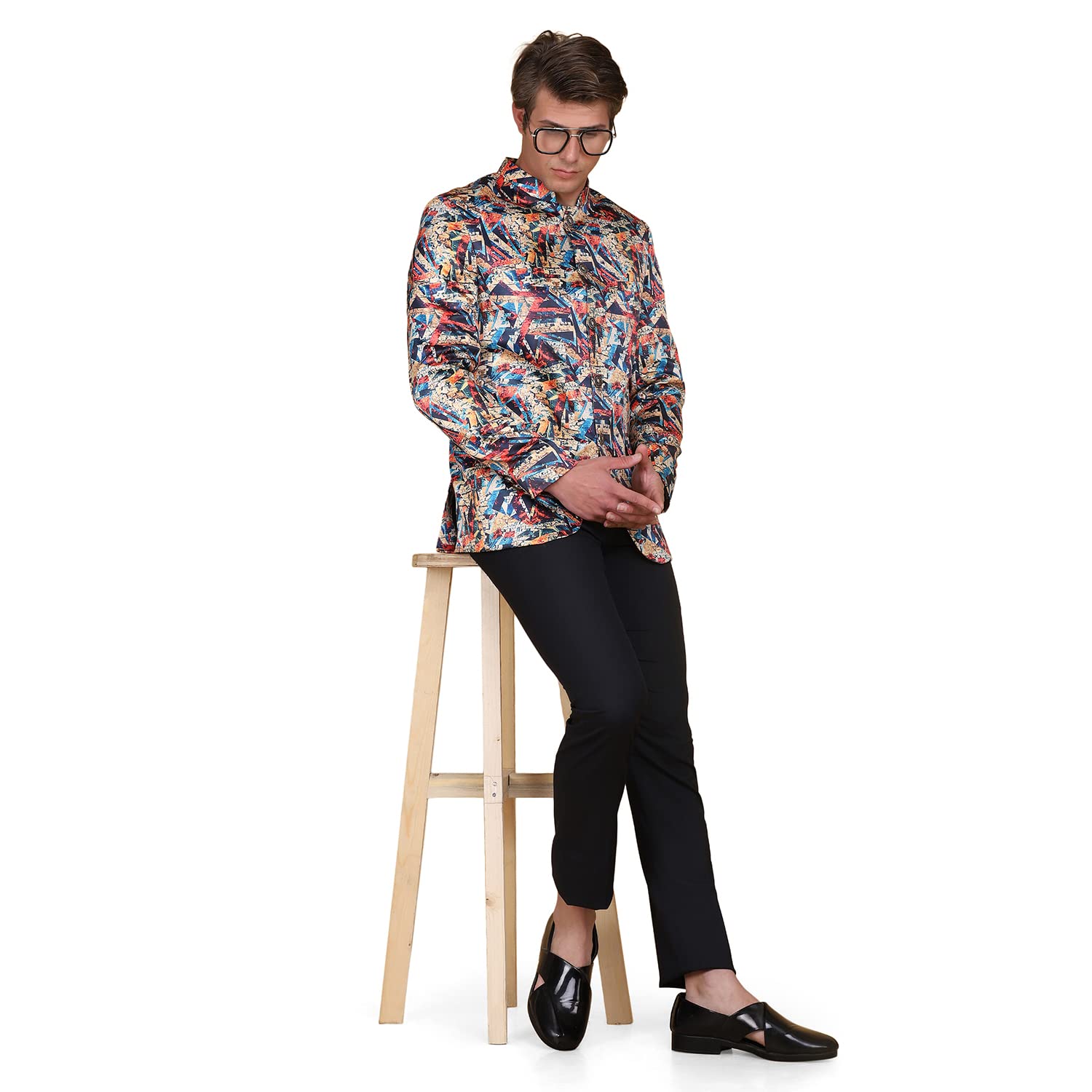tahvo Men Slim FIT Printed RAJWADA Formal Suit Set-picture-26