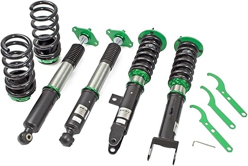 Rev9 R9-HS2-115_2 Hyper-Street II Kit de bajada de suspensión de coilover, amortiguador mono-tubo con ajuste de rebote de 32 clics, longitud