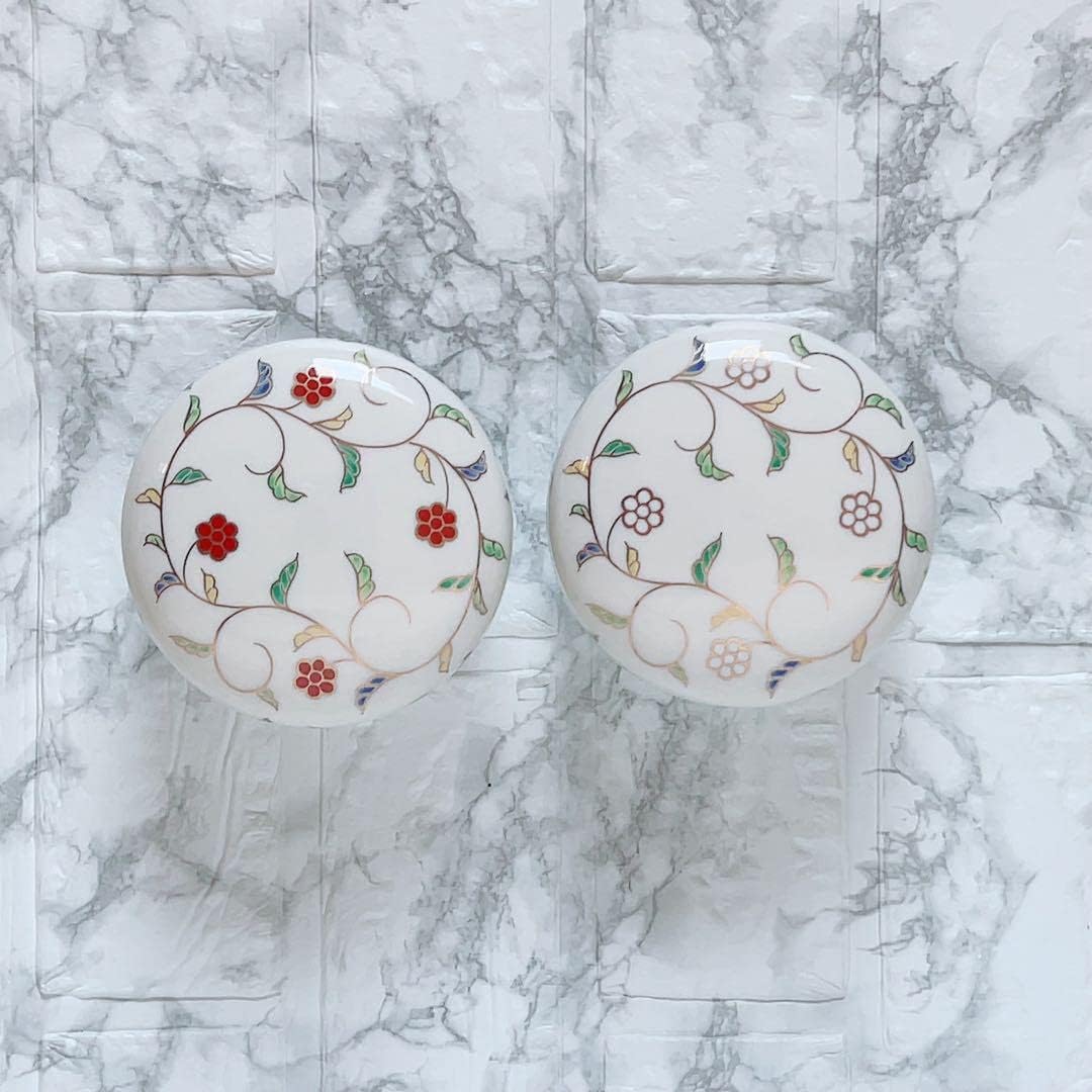 たち吉 色唐草 蓋物 対 2個セッ卜