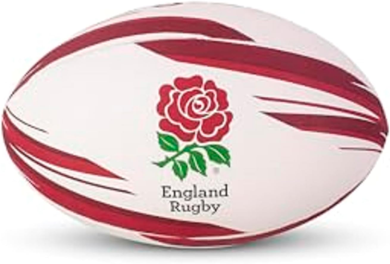 Officially Licensed England Rugby Ball | Size 5, Red and White, RFU