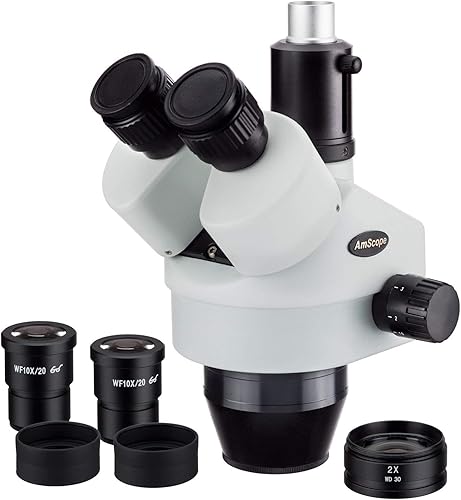 AmScope Cabeza estéreo del microscopio del poder del zoom trinocular de SM790T 7X-90X