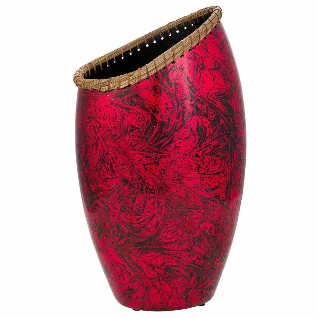 WANDERLUST DECO Jarrón de cerámica Rojo 28x17,5x48
