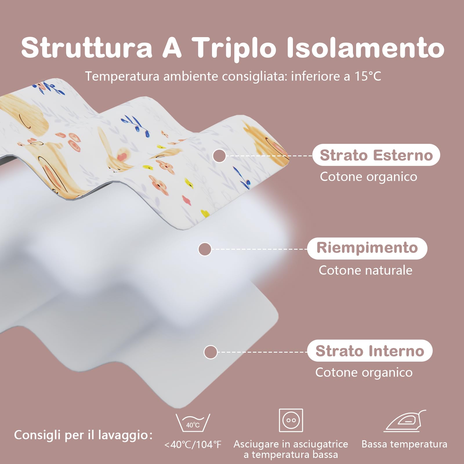 MIKAFEN Sacco nanna 3,5 Tog, sacco nanna invernale per bambini, in cotone biologico, diverse misure dalla nascita ai 4 anni