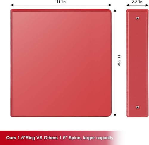 Vista 80 de COMIX Carpeta de 3 anillos de 1 pulgada con cubierta transparente, carpeta de vista de 1 pulgada con capacidad para 200 hojas de papel tamaño carta