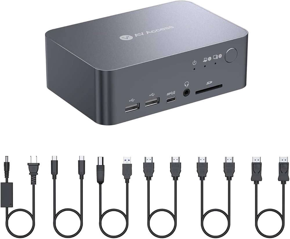 509452　AV Access KVMスイッチ 2モニター iDock C10 v AV Access Dual Monitor KVM Switch Docking Station 4K@60Hz Dual