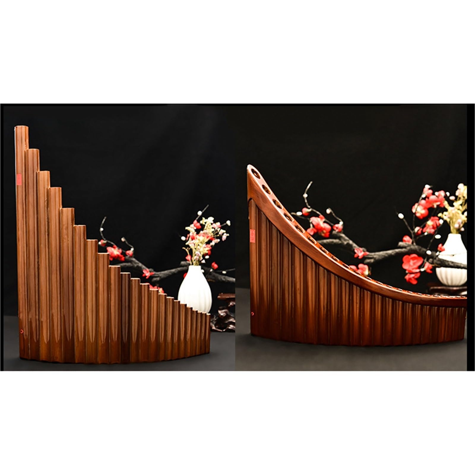 Flauta De Pan Instrumento De Viento De Madera Natural Flauta De Pan De 22 Tubos Instrumento Nacional Flauta De Pan De Actuación Profesional(G,Flute)
