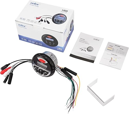 Miniatura 5 de Receptor estéreo marino Bluetooth impermeable con reproductor de MP3 Radio AM FM y USB para transmitir música en barcos carros de golf ATV UTV y Spa