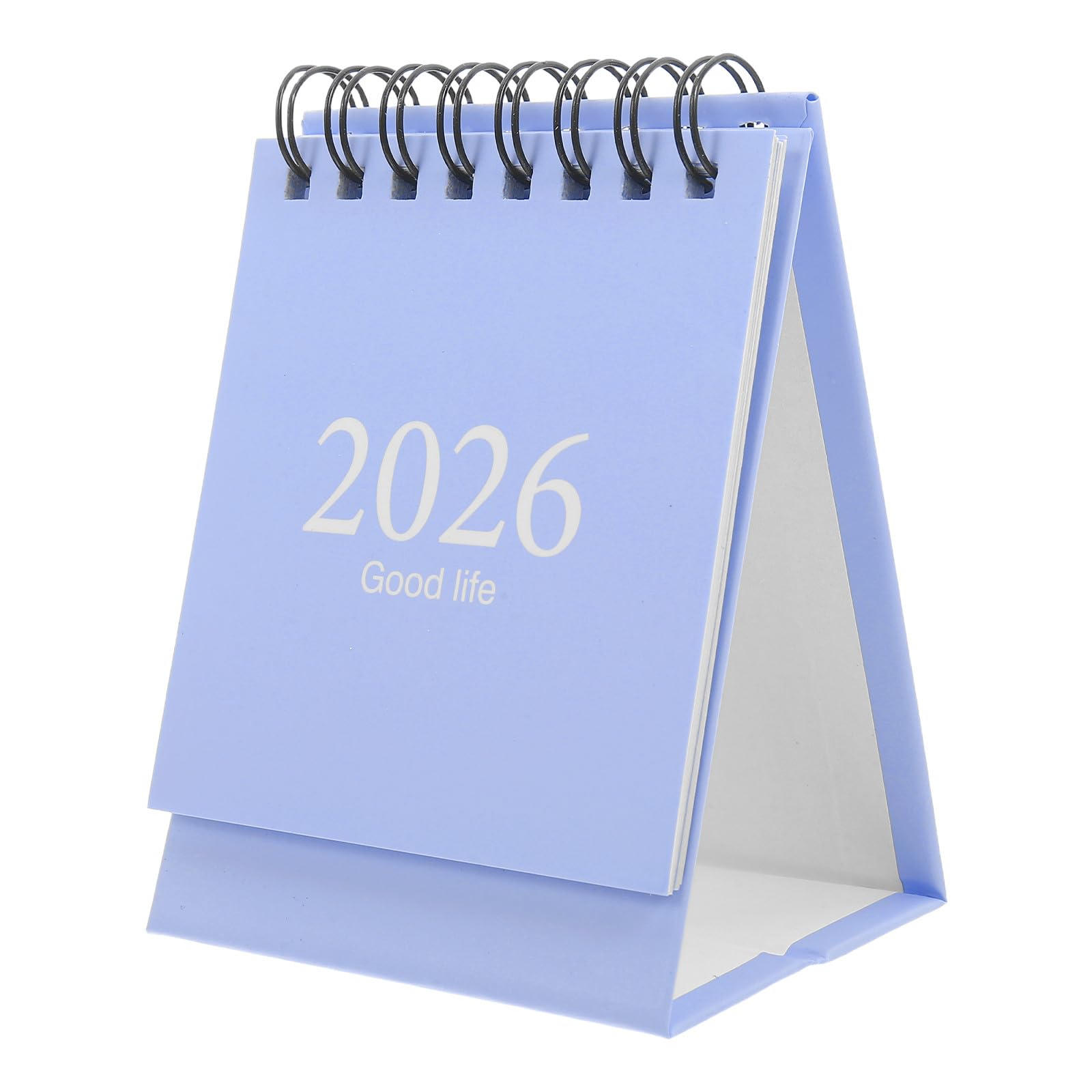 MAGICLULU Mini Desk Calendar 2026-2027 Mini Monthly Desktop Standing Flip Calendar Metal Ring Twin-wire Binding Portable for Home Office Planning Sky-blue