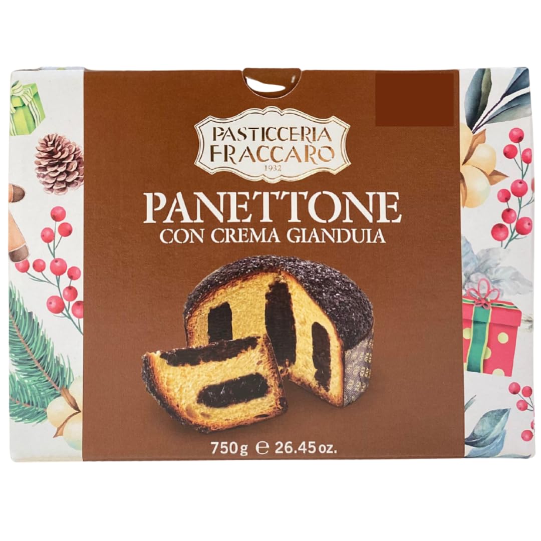 Fraccaro Panettone, Puccini crema Gianduia 1 x 750g italienischer Weihnachtskuchen