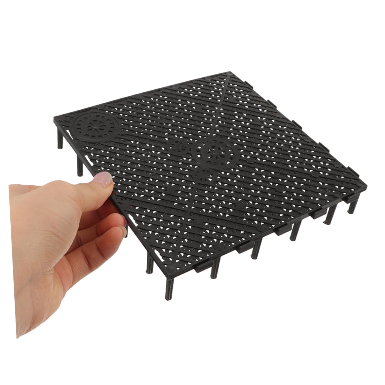 COLLBATH Aquarium Bodenfilter Platte in Schwarz 10 Stück aus Kunststoff und Einfacher mit Hoher Filtrationseffizienz für Süßwasser und Salzwasseraquarien