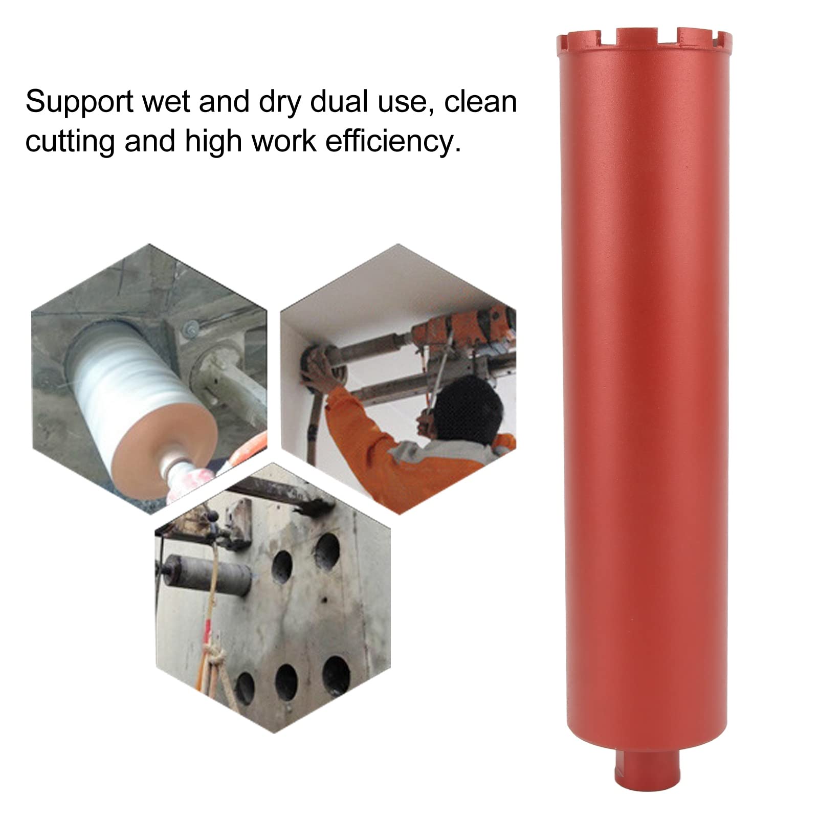 Wiertło rdzeniowe HaloVerde do pracy na mokro/na sucho, średnica 4 cale, długość 450 mm z gwintem 5/8-11 cali, diamentowe wiertło rdzeniowe do prac hydraulicznych i murarskich