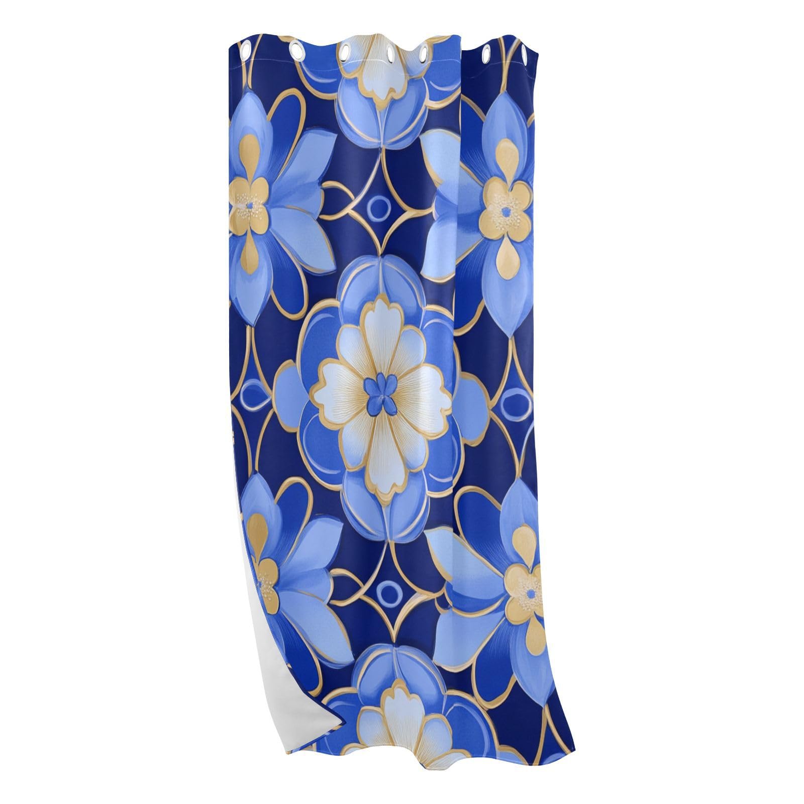 Rideau de porte séparateur de pièce bleu et jaune pour intimité de chambre