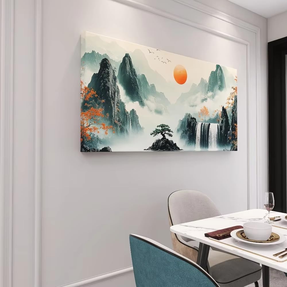 LMYSXAOZ Landscape painting on canvas, ideal for decorating bedrooms, living rooms and offices(50x100cm/Frameless)