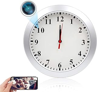 YILEFU Hidden Spy Camera Wall Clock, HD 1080P Wifi Camera Wireless Nanny Cam with Motion Detection Alarm, Real-Time Video Mini Video Recorder for Home And Office*128GB