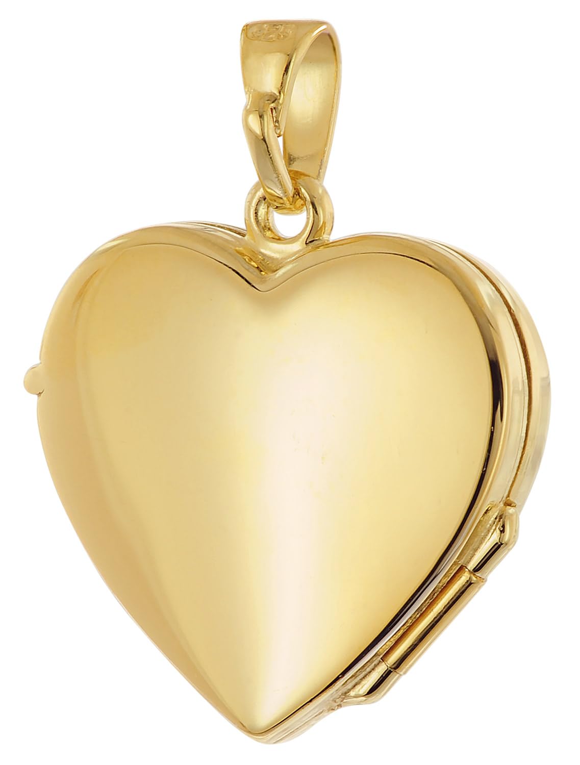 trendor Medaillon Herz Anhänger 925 Silber Vergoldet 21214 | wunderschönes Schmuckstück für Damen, elegante Geschenkidee