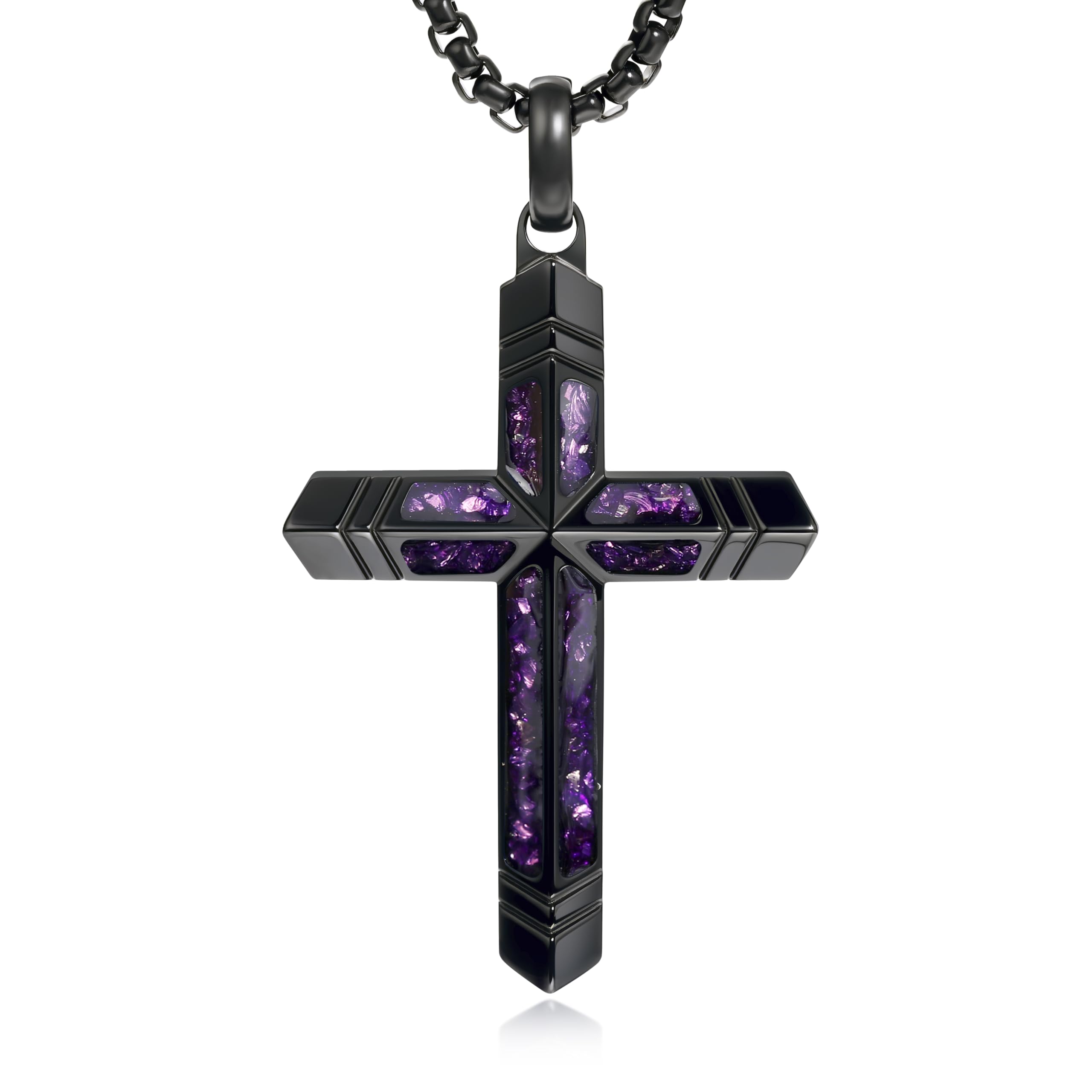 Amethyst Cross Necklace for Men
