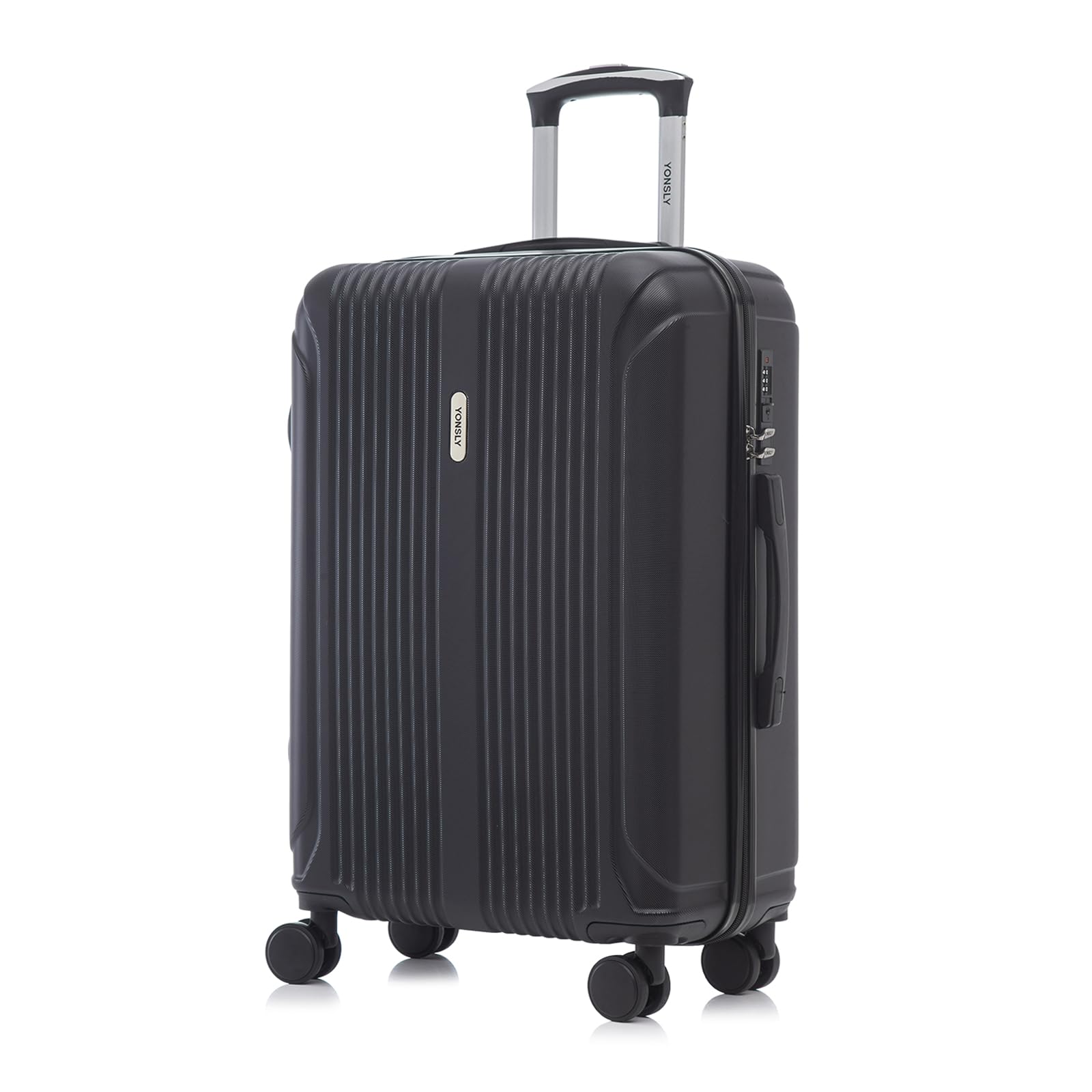 yonsly Koffer Suitcase, Trolley Reisekoffer, Rollkoffer Handgepäck mit 4 Rollen 360°, ABS Hartschalen, Sicherheitsschloss, Weicher Gummigriff, 210D-Futter