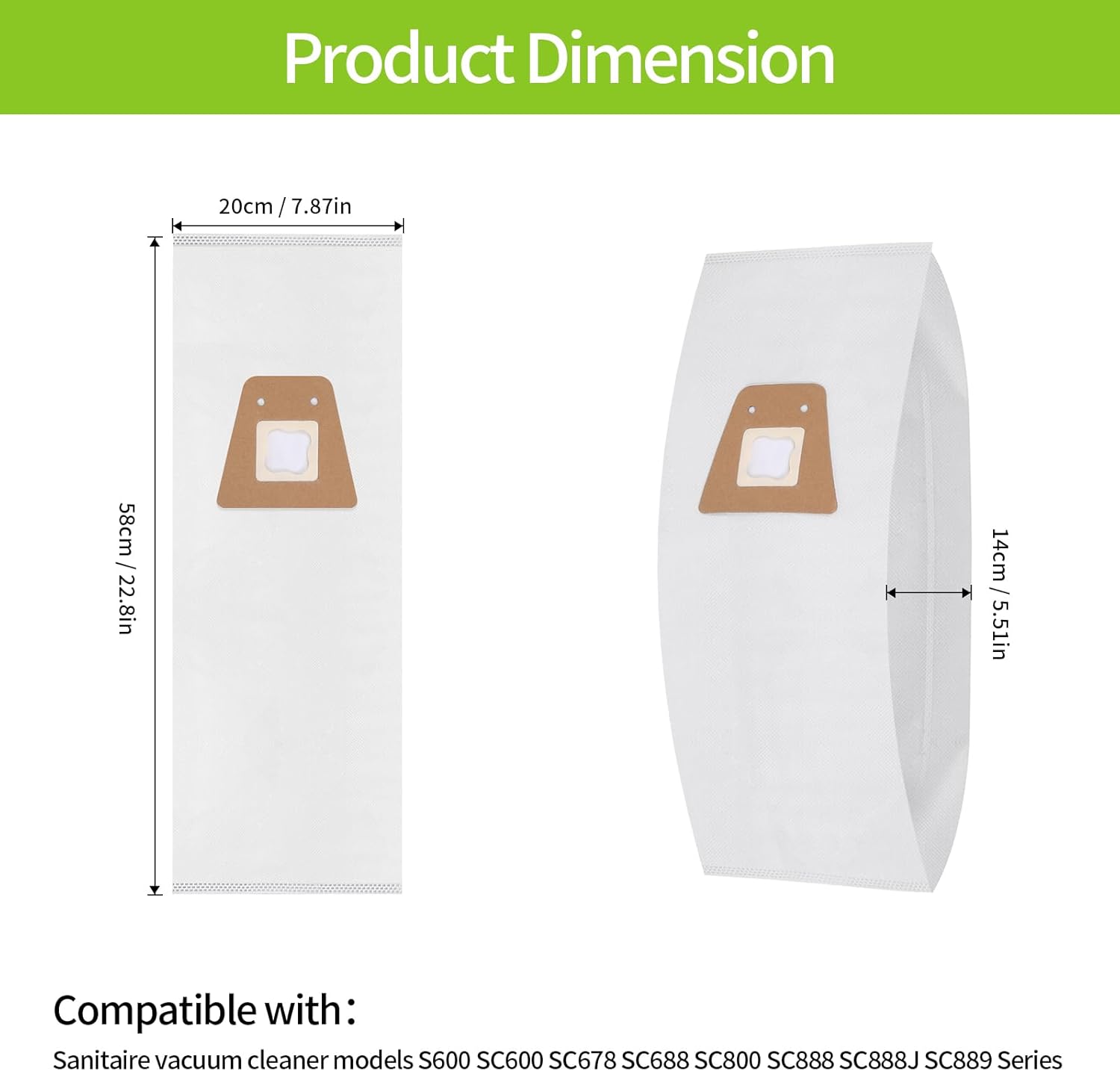 9 packs style st vacuum bags compatible with sanitaire vacuum s600 sc600 sc678 sc688 sc800 sc888 sc888j sc889 series