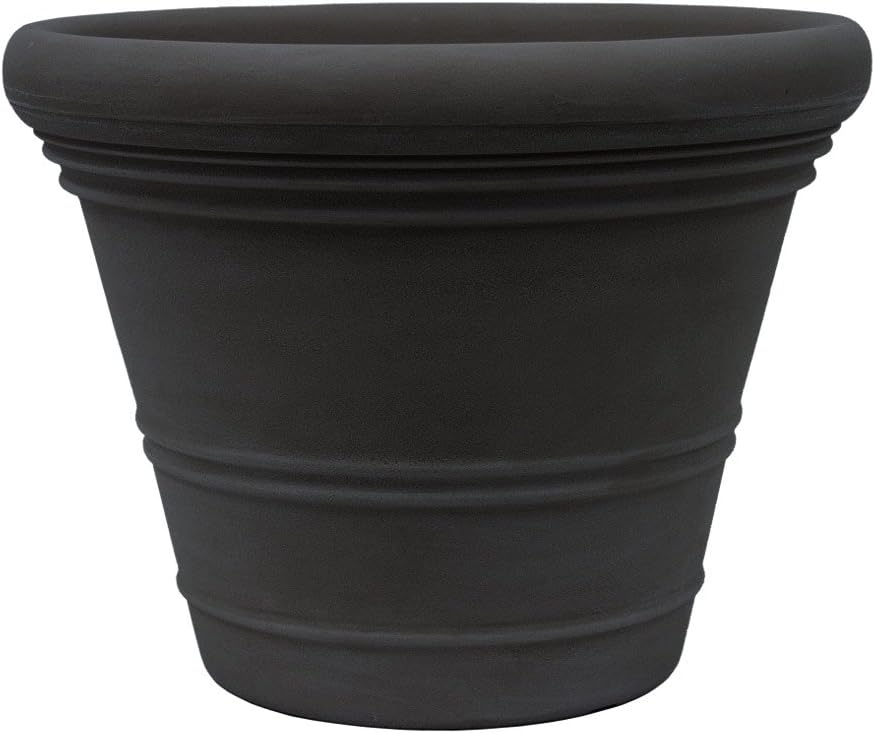AN28BKWI 28" Resin Ancona Planter, Large, Weathered Iron