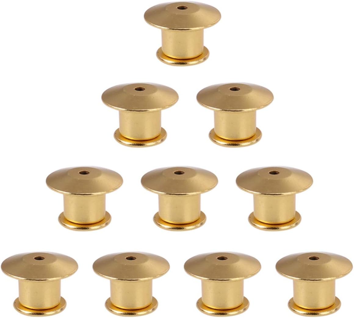 Exceart 10PCS Locking Pin Backs Flathead Lapel Pin Back Clutch Clasp