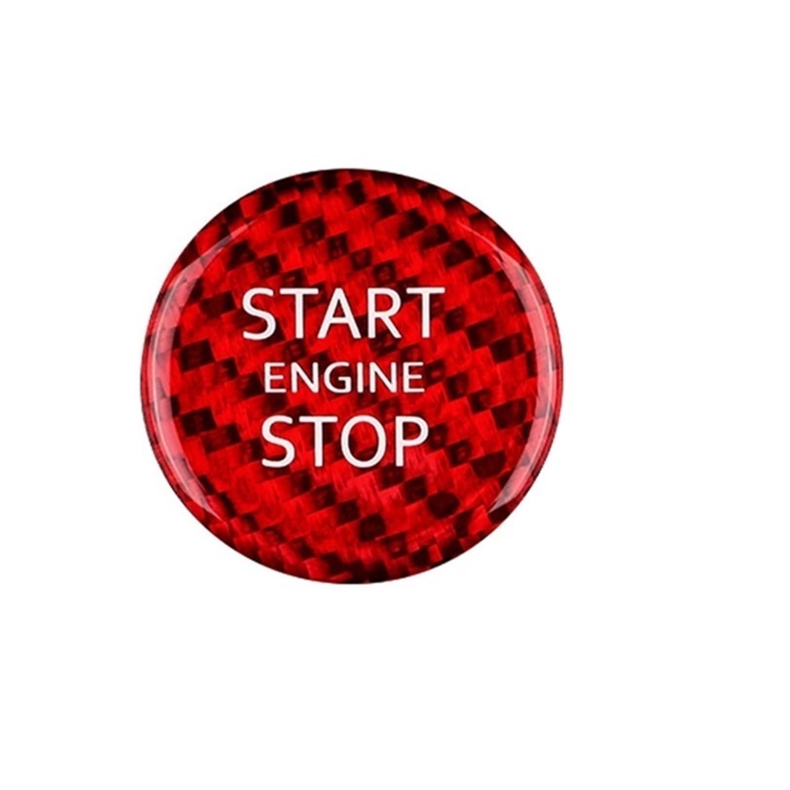Auto Interior for Nissan for Sylphy for Sentra for Altima for Teana 2020 2021 2022 2023 Hard Carbon Fiber Start Engine Stop Button Sticker Interior Trim(Red)