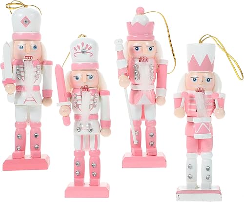 GANAZONO 4pcs Mini Navidad colgante cascanueces madera adornos Navidad rey soldado figuras para árbol adorno 4.7 in disponible en Yaxa Peru