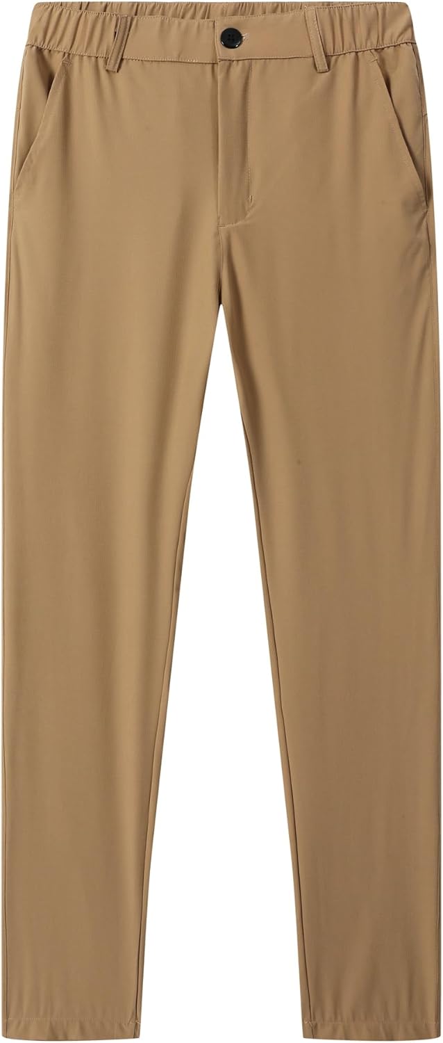 Boys Golf Pants Work Dress Pants Lightweight Quick Dry Casual Pull-on School Uniform Pants