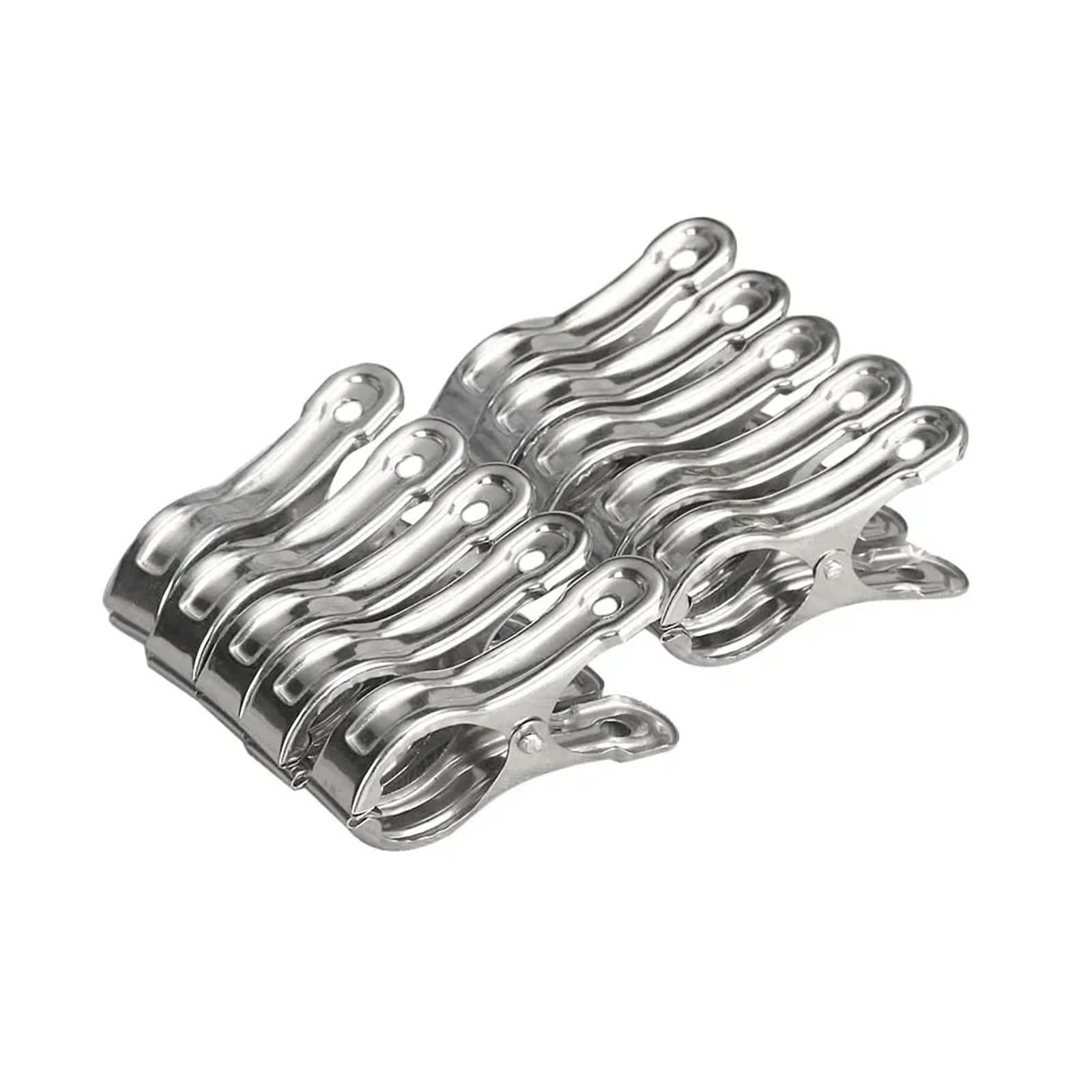 10PCS Stainless Steel Beach Towel Clips Keep Your Secure Windproof Utility Clothespins