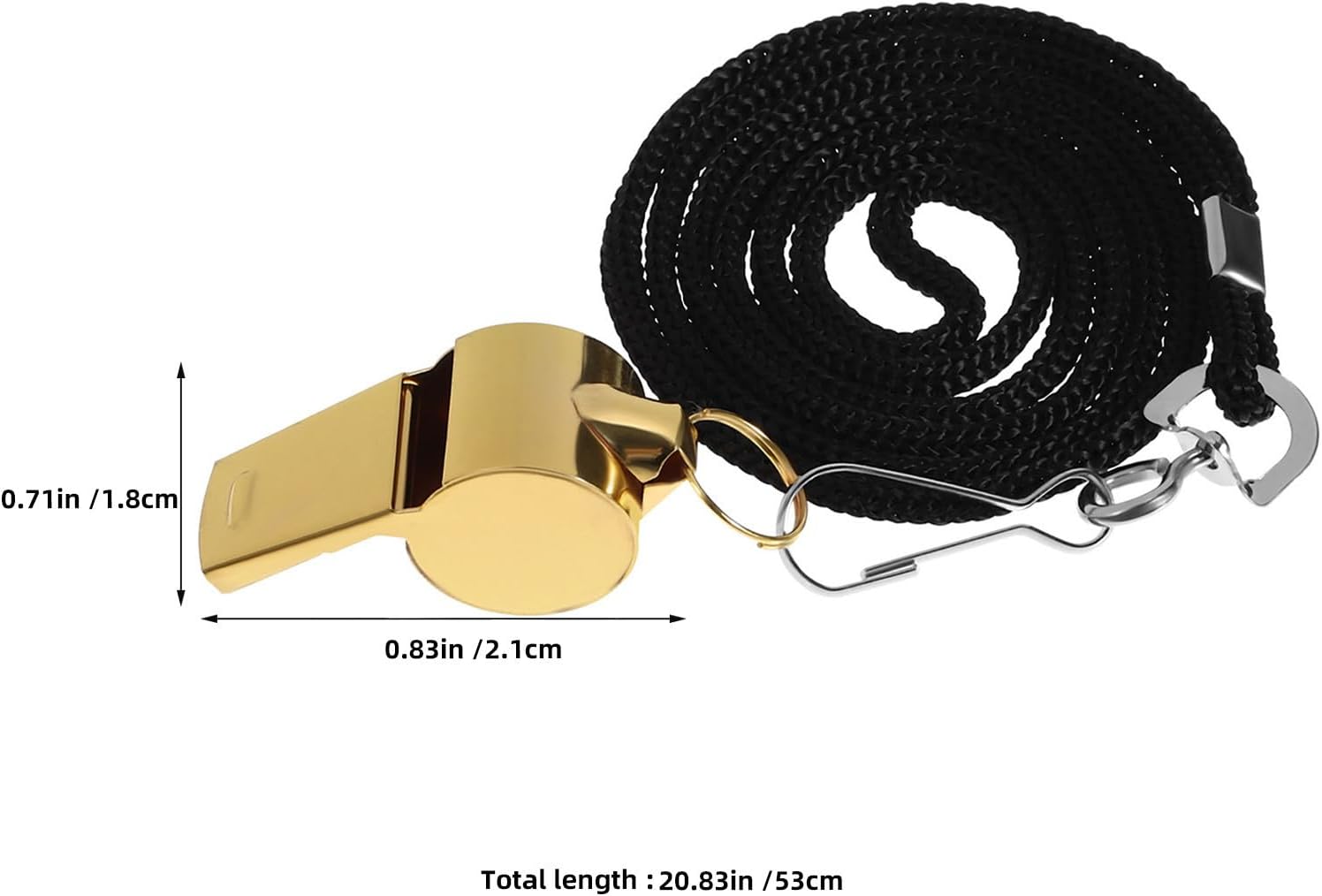 Abaodam Whistle Loud Crisp Sound Stainless Steel with Lanyard 6pcs | Golden Finish, Portable Lanyard Included, for Teachers, Sailing and Group Activities