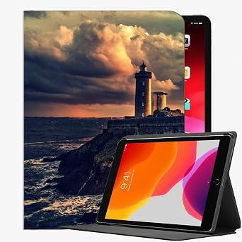 YENDOSTEEN iPad Air 1 2013 Released Case, Smart Ultra Slim Stand Folio Protective Case, Cloud Lighthouse, Adjustable Angle Notebook Type