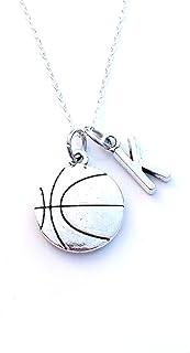 Basketball Necklace for Boy or Girl, Ball Player Jewelry, Gift for Teenage Girl or Boy, 16" 18" 20" 22" 24" or 30" Inch Length, Silver Charm Necklace, Girlfriend, Boyfriend, Daughter, Son, Her, Him, Grandson, Granddaughter, Coach - Canadian Seller