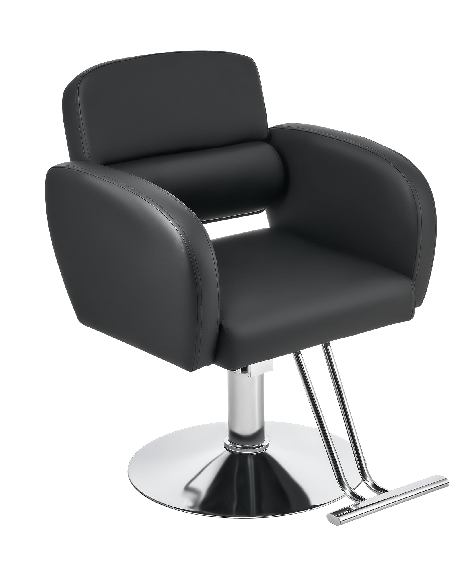 CO-Z Friseurstuhl Schwarz 41-56 cm Höhenverstellbar 360° Drehbar 250KG Barberstuhl