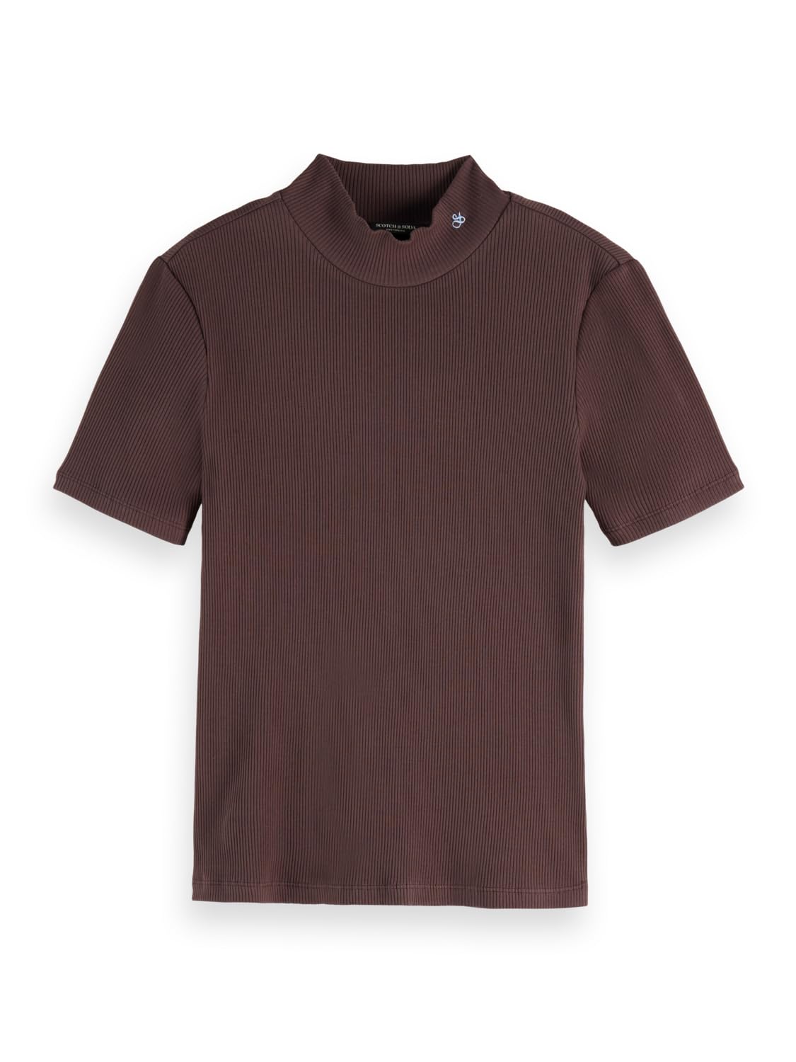 Scotch & Soda Mock Neck Rib T-Shirt