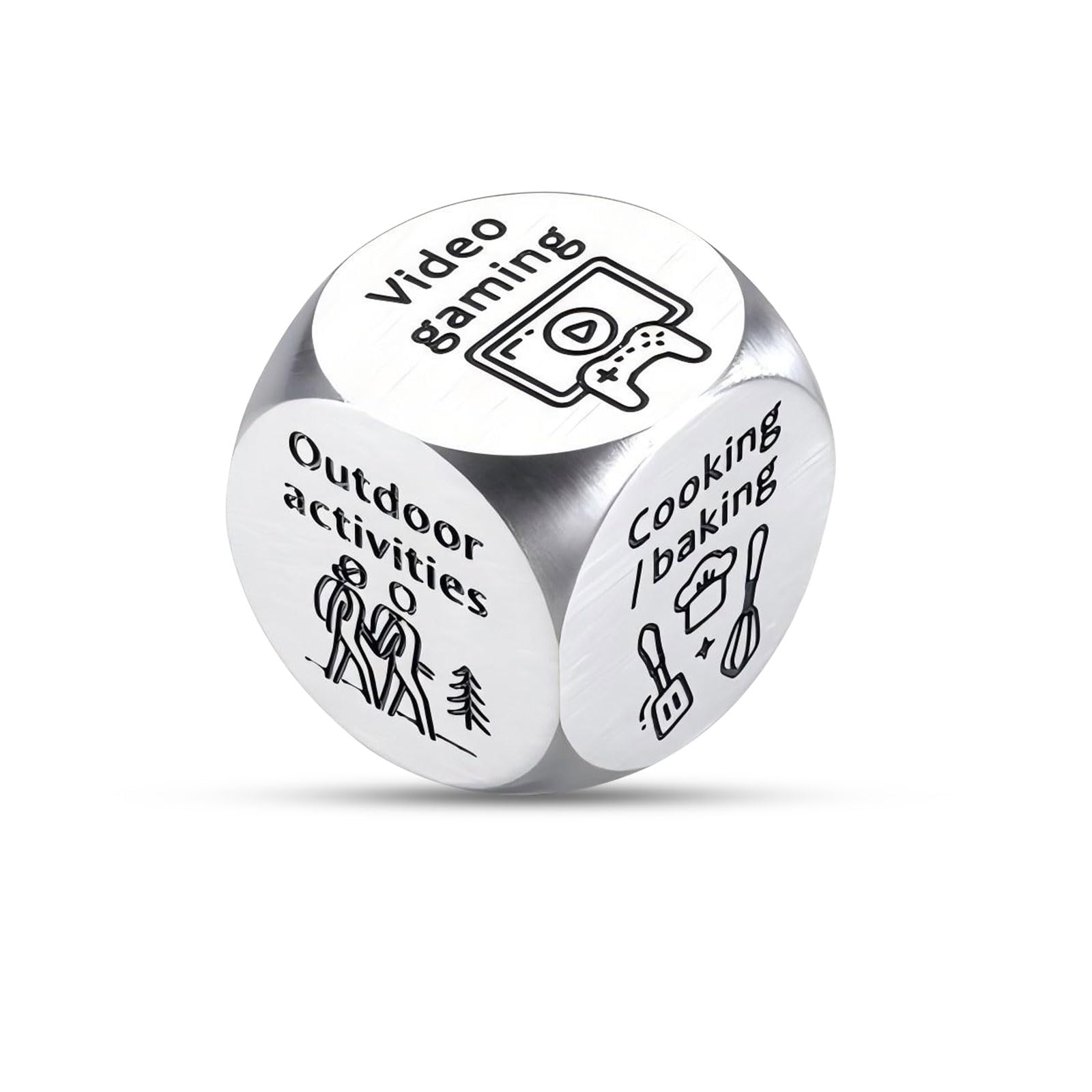 Stainless Steel Decision Dice, Unique Retirement Gifts for Men & Women, Fun 6-Sided Choice Maker for Travel Reading