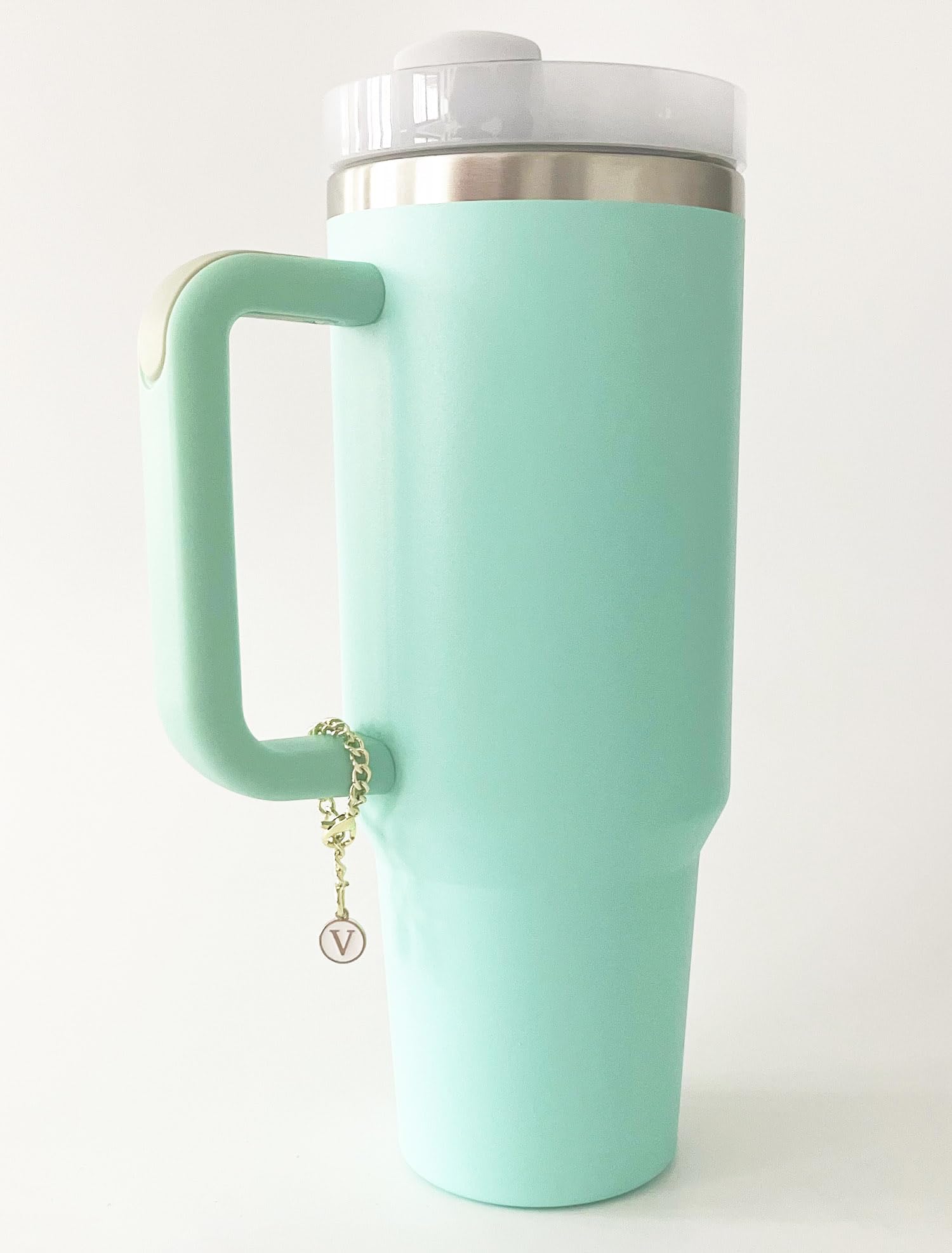 Tovly 2PCS Stanley Cup Accessories Letter Charms Name ID Initial Letter Handle Personalized Charm For Stanley Tumbler (V)