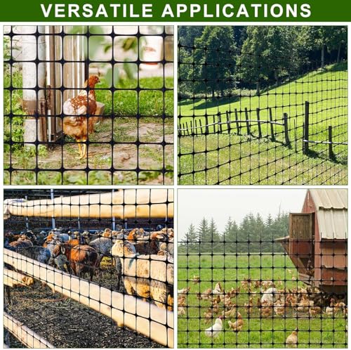 Chicken Wire Mesh Roll with 18 Pcs Fixed Straps, Heavy Duty Garden Plastic Fencing Net, Durable Rust Proof Poultry Breeding Fence & Temporary Yard, 1 M x 10 M, 3 cm Holes - Image 4